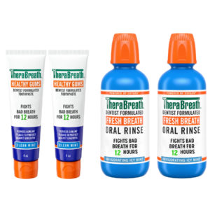 TheraBreath Fresh Breath Oral Rinse & Healthy Gums Toothpaste Bundle