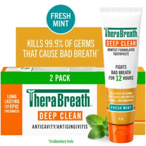 TheraBreath Deep Clean Toothpaste. Helps Fight Bad Breath. Fresh Mint