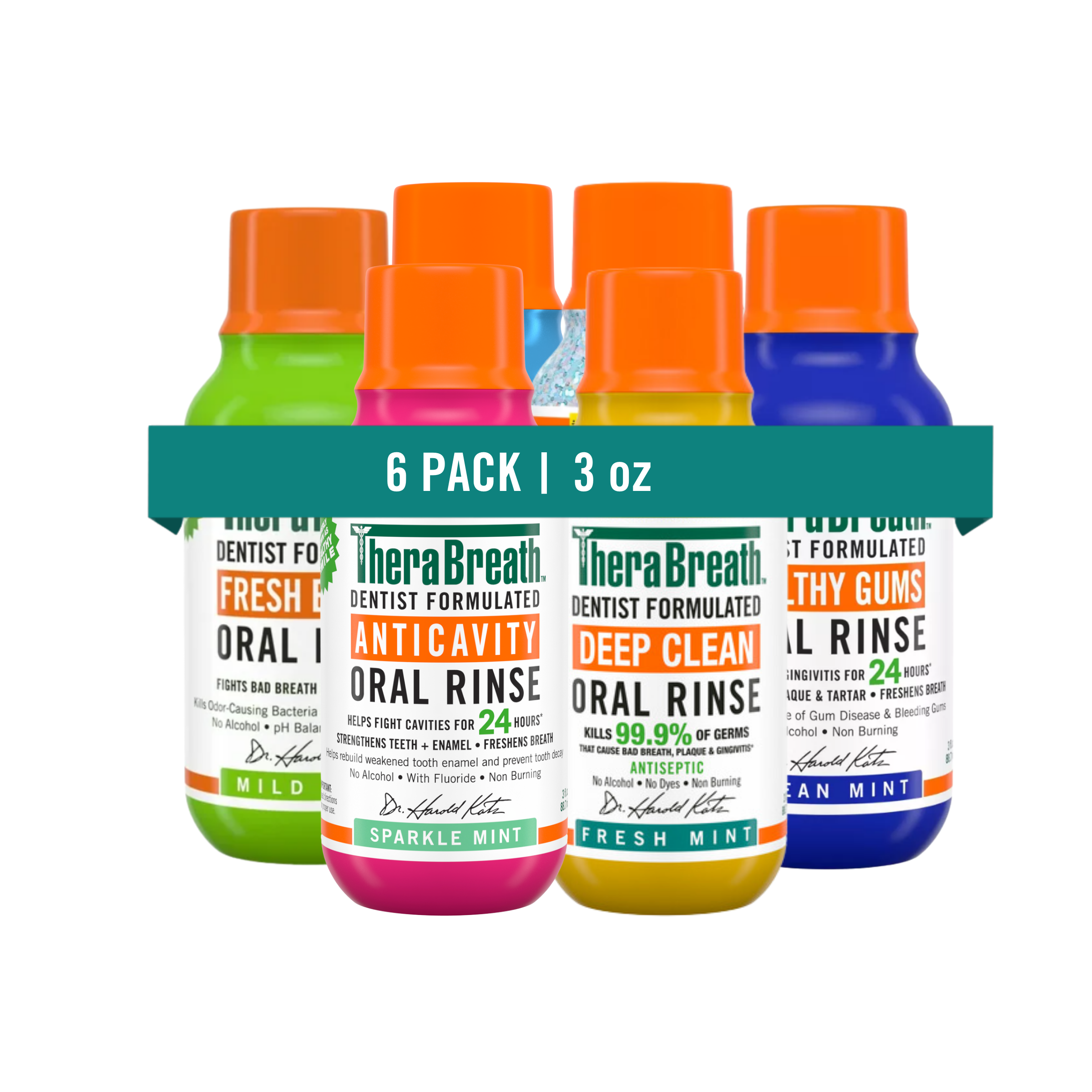 Travel-Size Mouthwash - TheraBreath Variety 6-Pack Bundle - Image 2