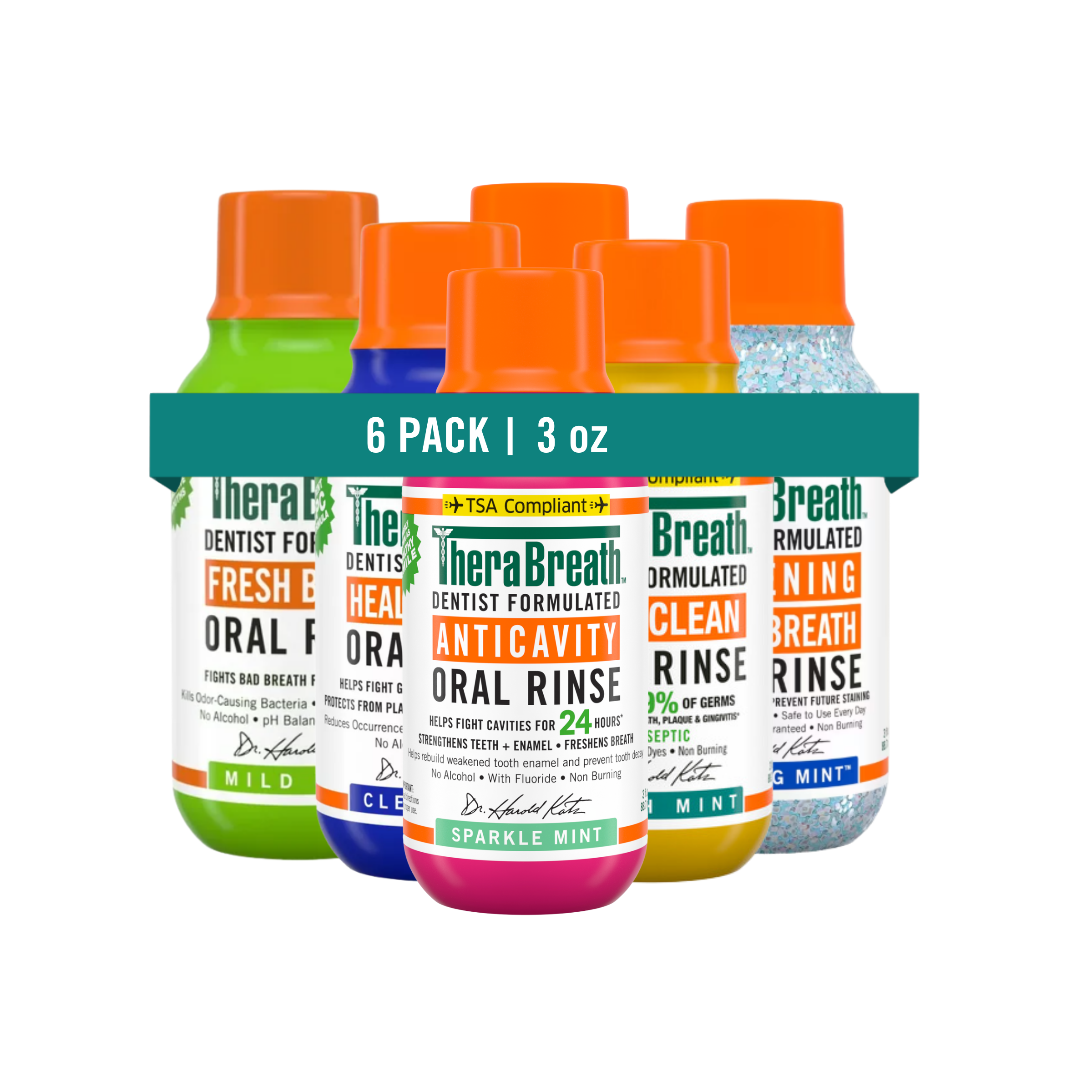 Travel-Size Mouthwash - TheraBreath Variety 6-Pack Bundle - Image 3