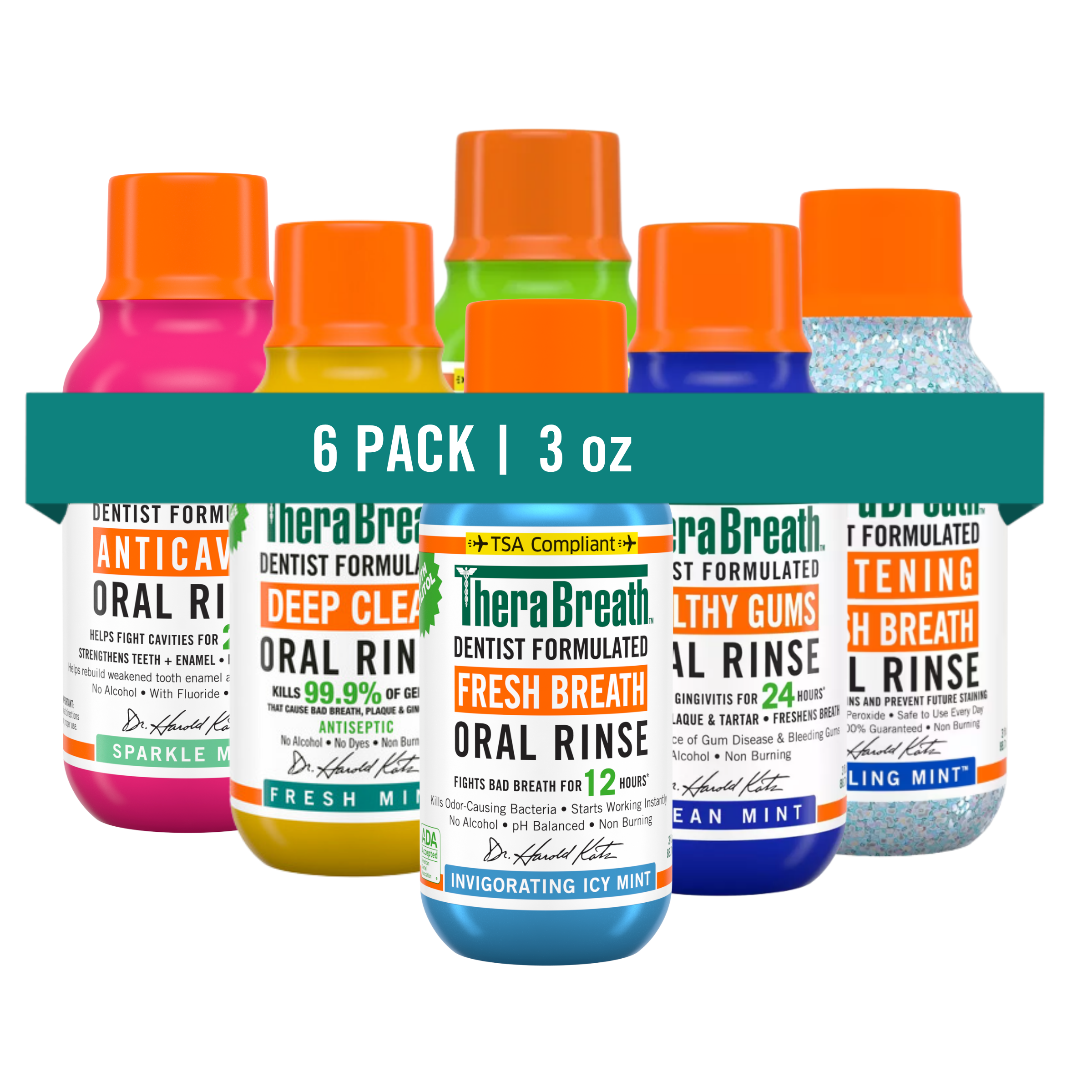 Travel-Size Mouthwash - TheraBreath Variety 6-Pack Bundle - Image 4